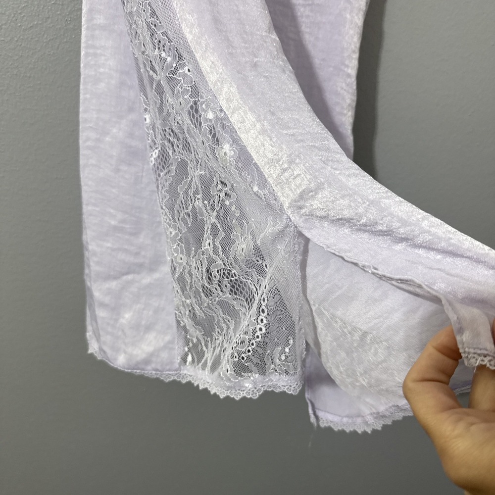 Womens Nightie babydoll lingerie Semi Sheer‎ Croquet XL Sheer Side Tie Back Slip - Picture 4 of 16